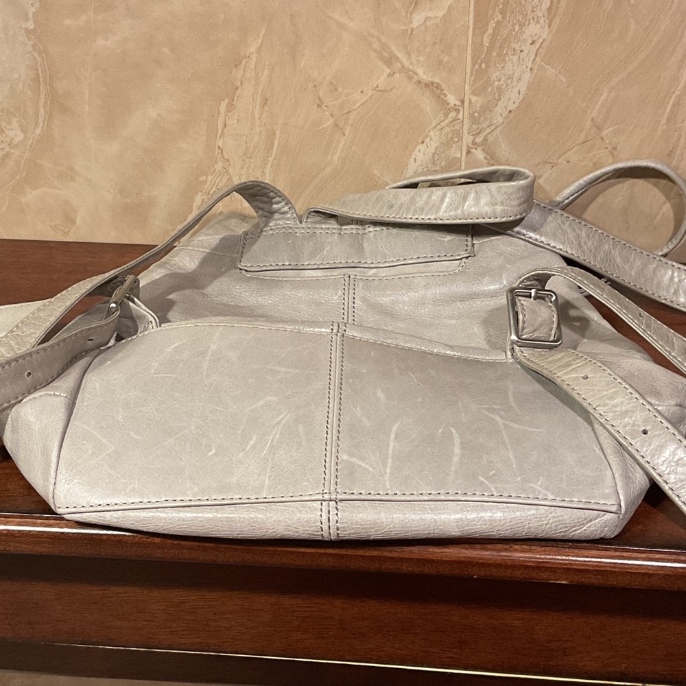 Hobo Silver Light Gray Drawstring Backpack - image 6